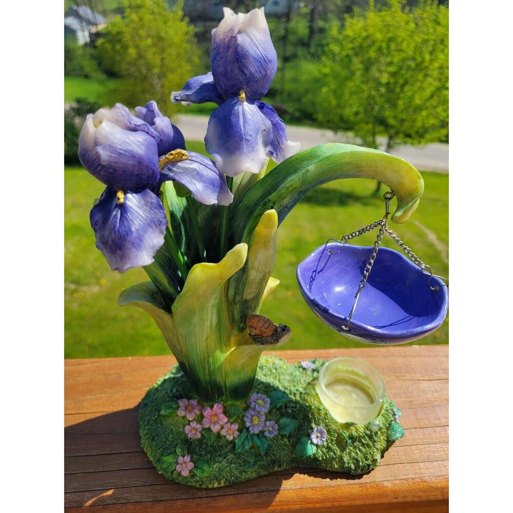 Yankee Candle Iris Floral Candle Holder Wax Burner Purple Spring Summer